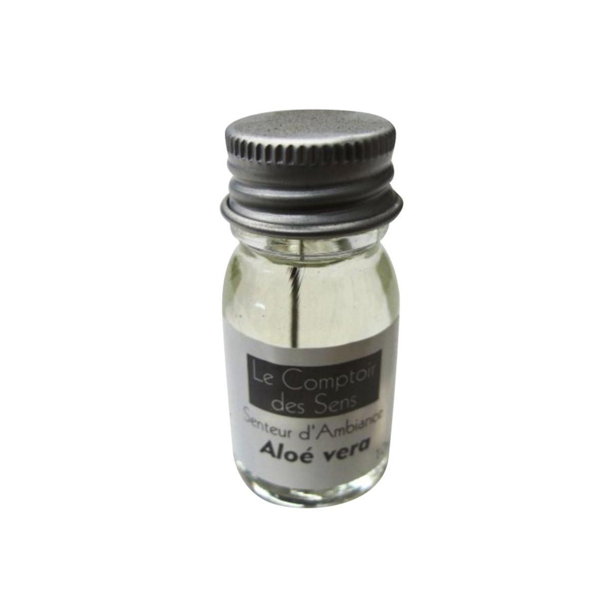 Extrait senteur aloe vera - Verre - D 2,5 x 5 cm - 10 ml - Blanc