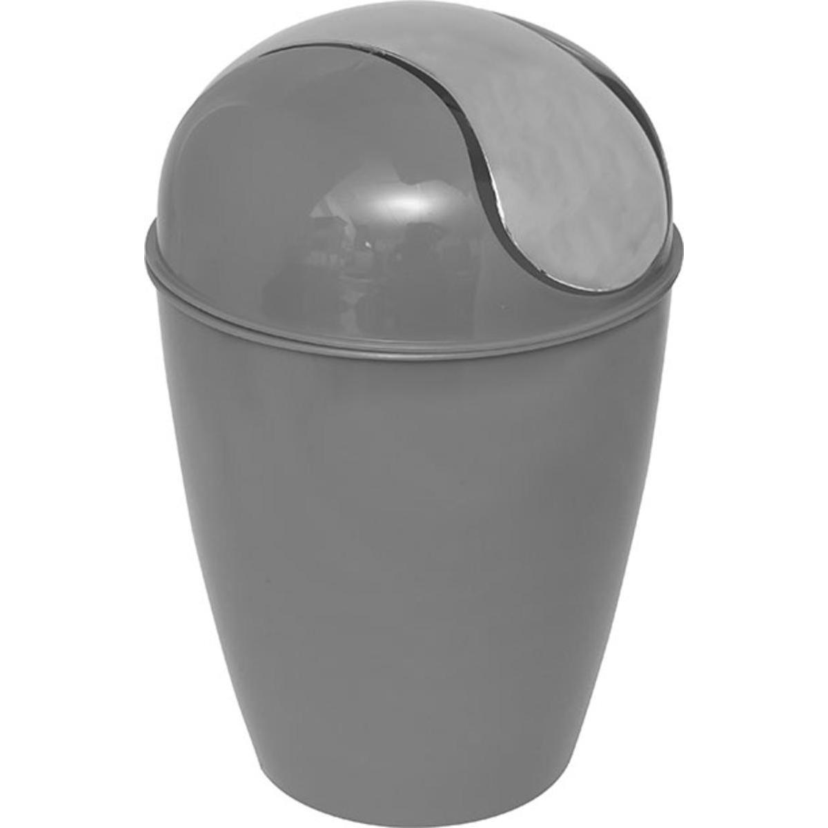 Mini poubelle conique avec couvercle 1,7 L - Gris