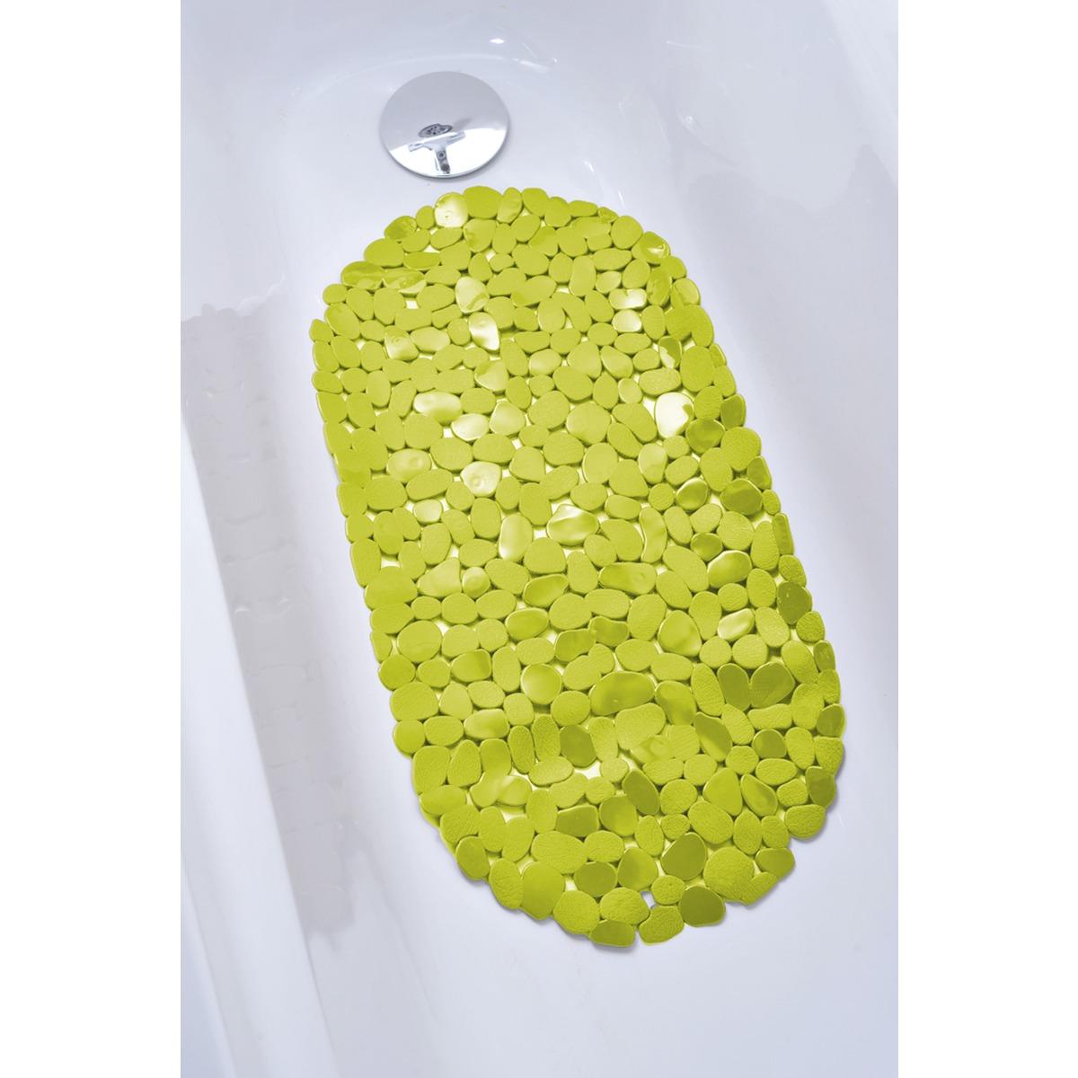 Tapis fond de baignoire anti-glisse galets - 69 x 36 cm - Vert