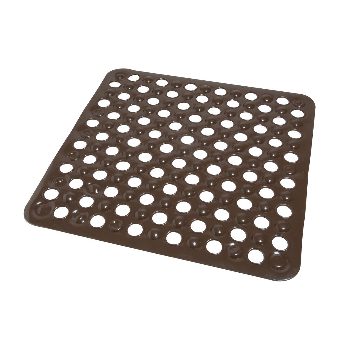 Tapis fond de douche anti-glisse - 50 x 50 cm - Marron