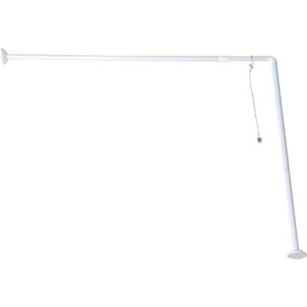 Barre d'angle de baignoire/cable de fixation métal plafond - Blanc