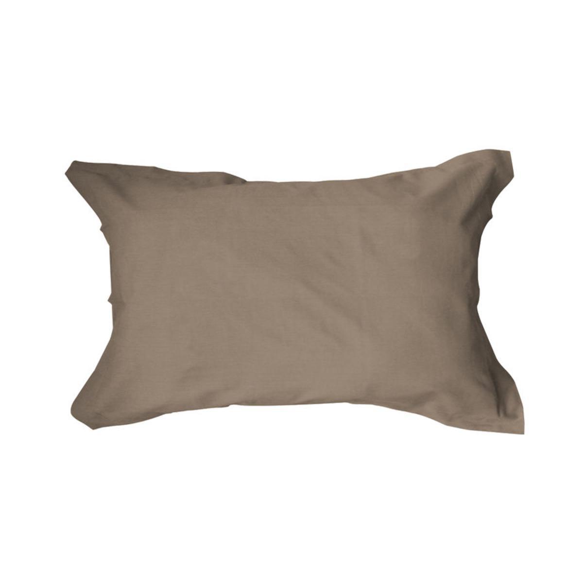 Taie d'oreiller 100% coton - 50 x 70 cm - Gris bronze