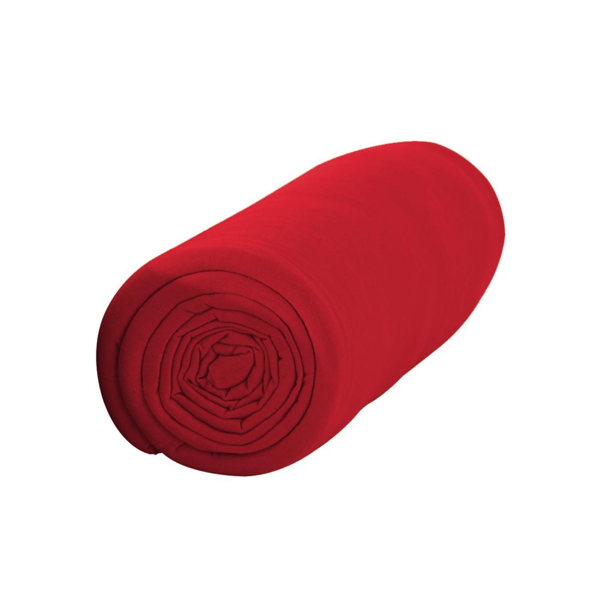 Drap housse pour matelas 100% coton - 140 x 190 cm - Rouge pomme d'amour