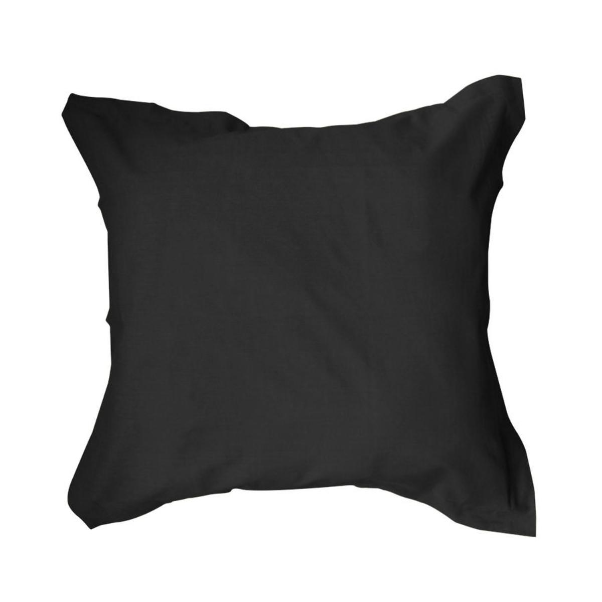 Taie d'oreiller 100% coton - 75 x 75 cm - noir réglisse