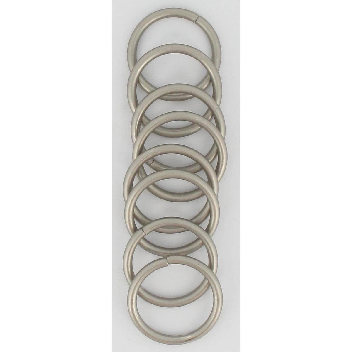 8 anneaux à rideaux pour tringle - 19 mm - Gris argent