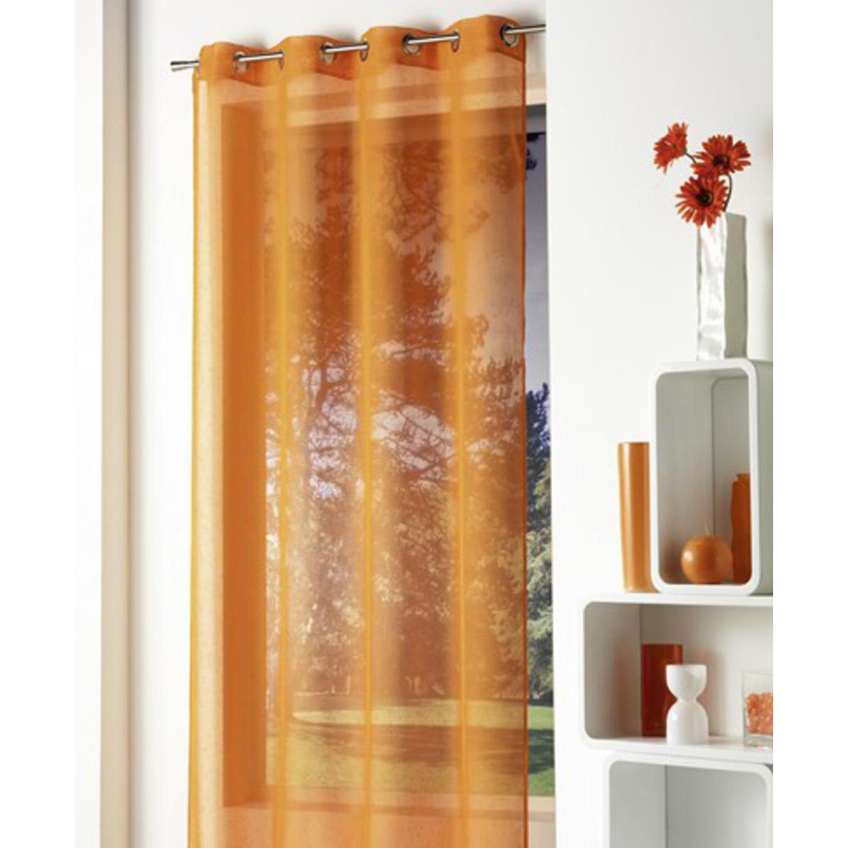 Voilage Alibi en polyester - 140 x 240 cm - Orange abricot