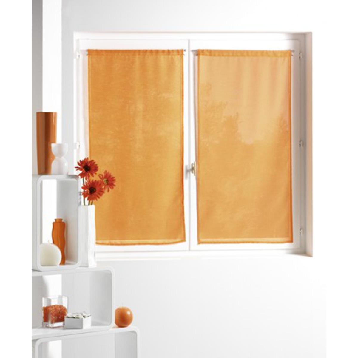 Paire de vitrages Alibi en polyester - 60 x 90 cm  - Orange abricot