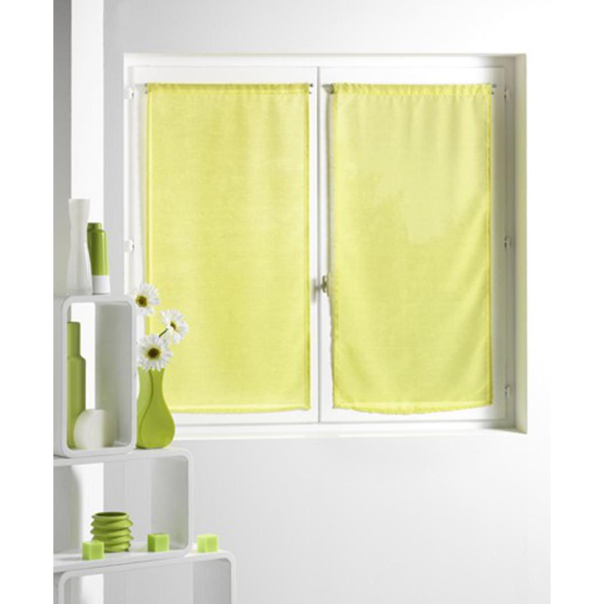 Paire de vitrages Alibi en polyester - 60 x 90 cm  - Vert anis