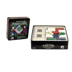 Jeu de cartes Poker + 100 jetons en plastique - 5 x 20 x 20 cm -  Multicolore
