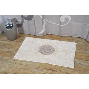 Tapis de salle de bain Rosa 100% coton collection Prestige - 50 x 80 cm - Beige naturel