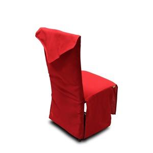 Housse de chaise en coton recyclé uni - 46 x 45 x H 105 cm - Rouge