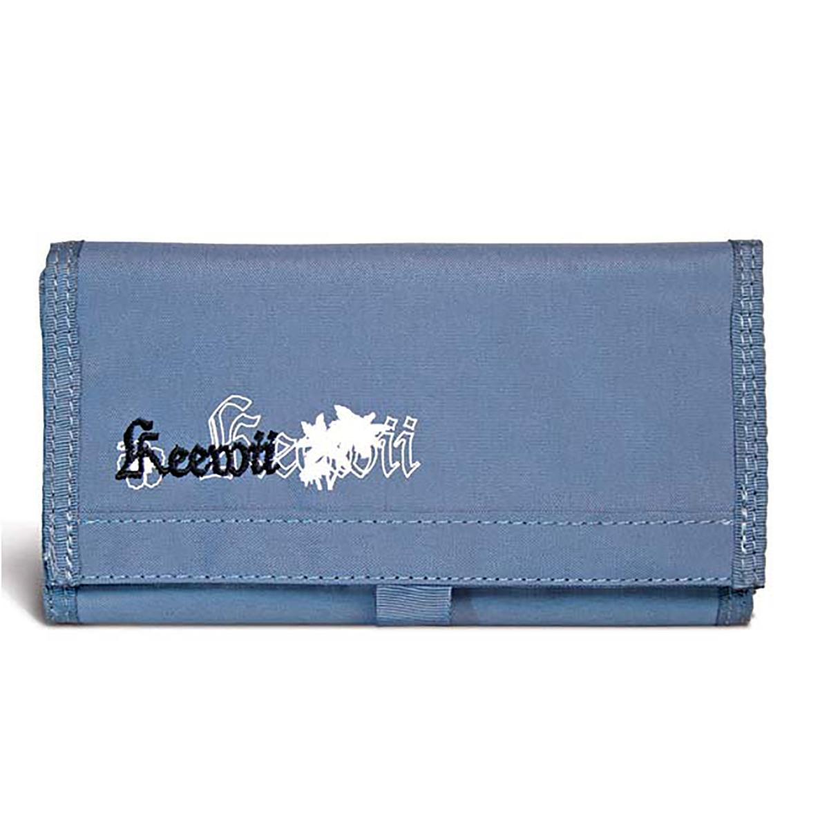 Porte chéquier carte textile avec scratch + zip intérieur - L 19 x H 10.5 x 2 cm