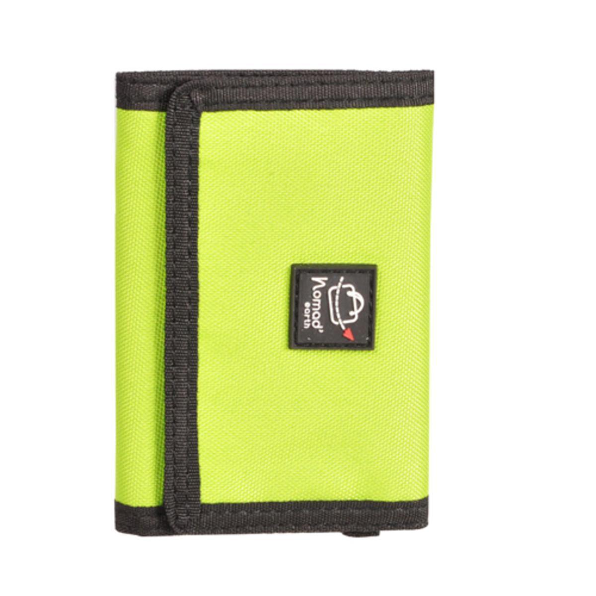 Portefeuille en polyester - 8,5 x 12 cm - Noir, Vert