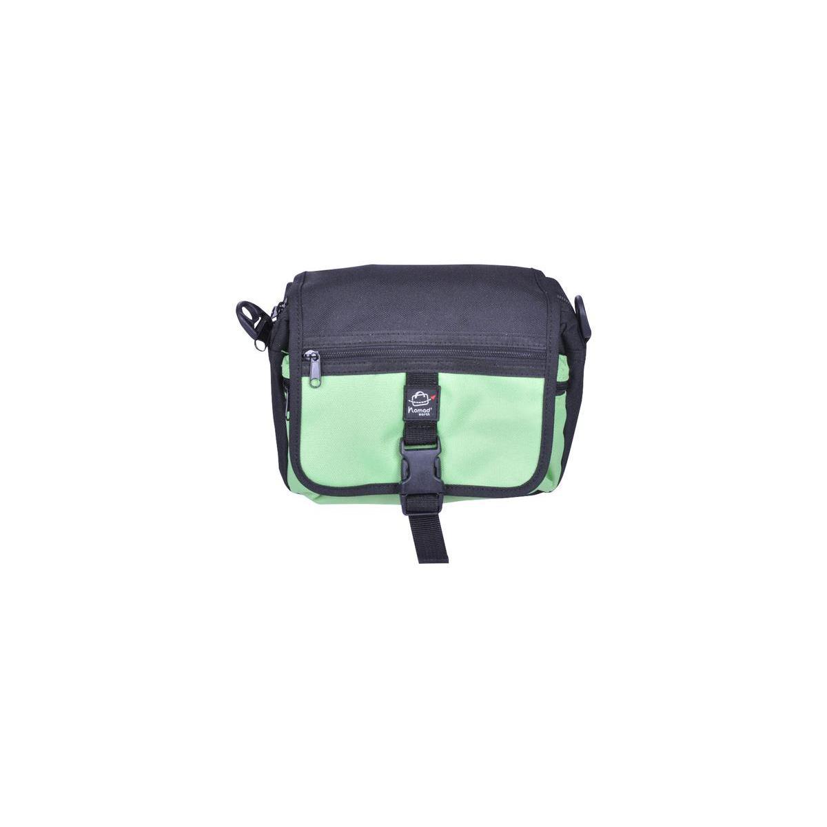 Sac 3 poches en polyester - 17 x 5 x 12 cm - Noir, Vert