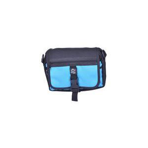 Sac 3 poches en polyester - 17 x 5 x 12 cm - Noir, Bleu