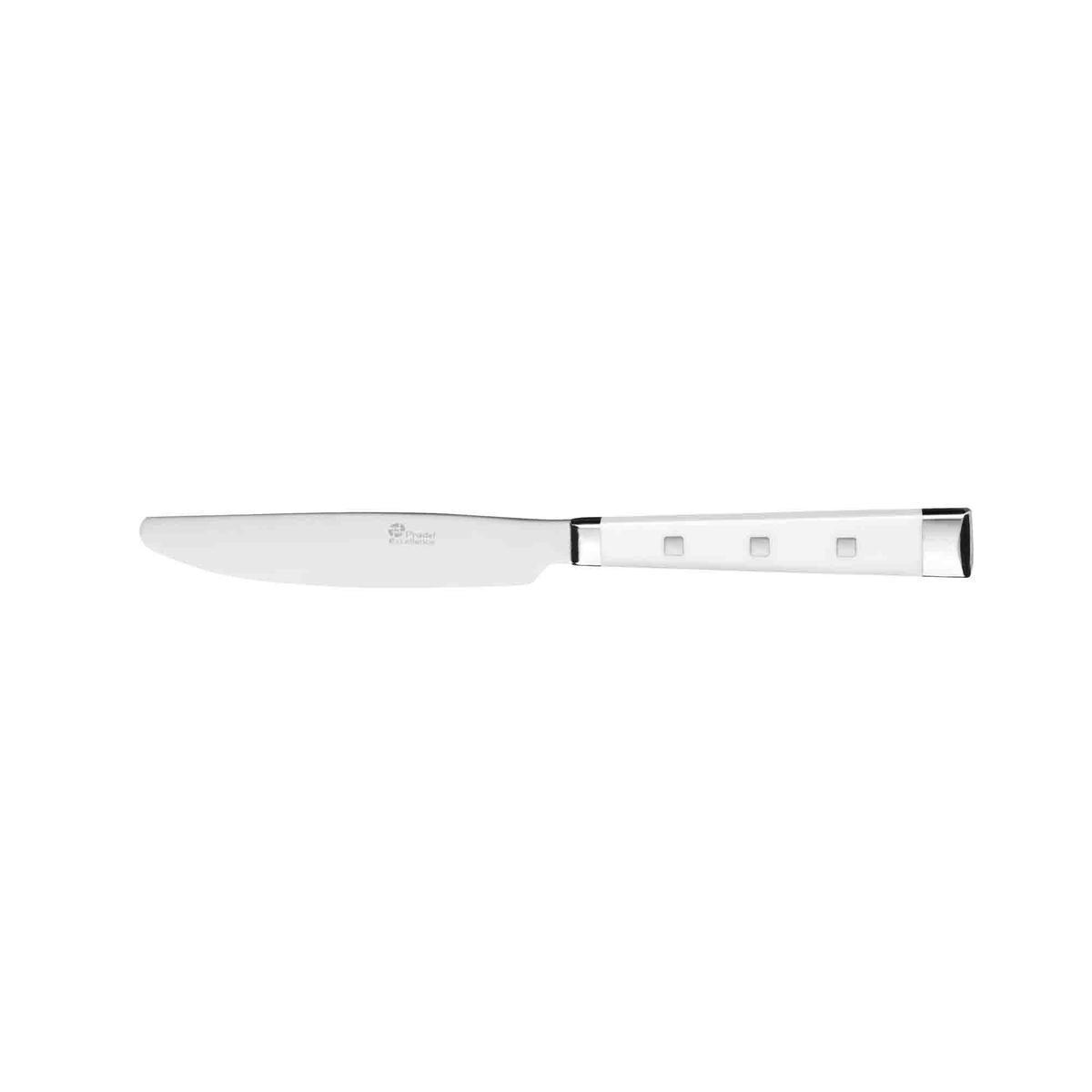 Couteau bistro pleine soie - Acier inoxydable - Manche abs - 23,5 cm - Blanc
