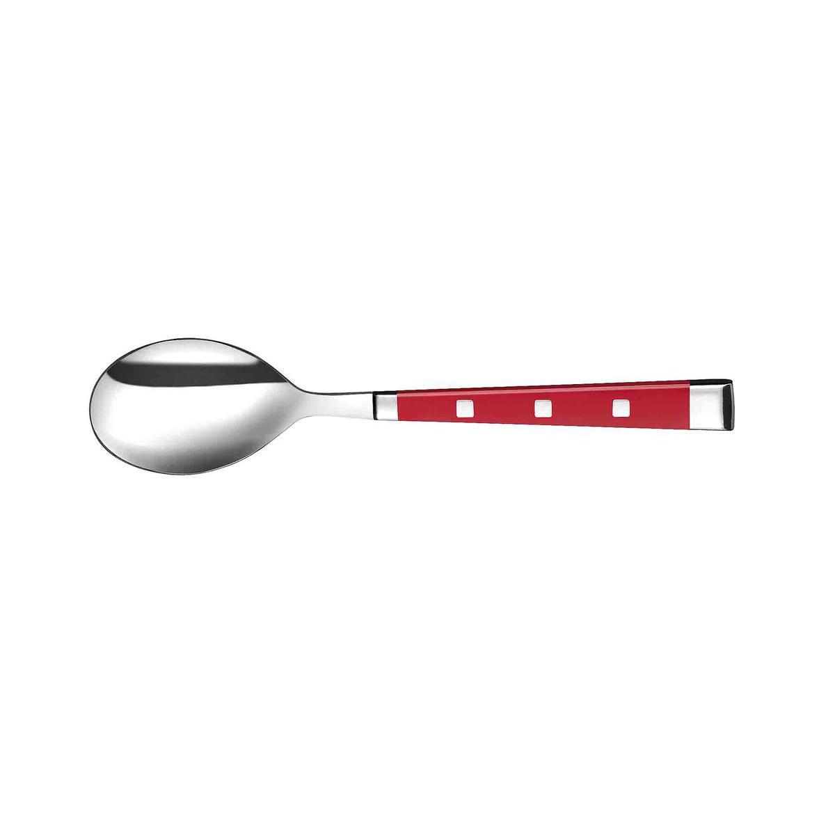 Cuillère à café bistro pleine soie - Acier inoxydable - Manche abs- 13,2 cm - Rouge