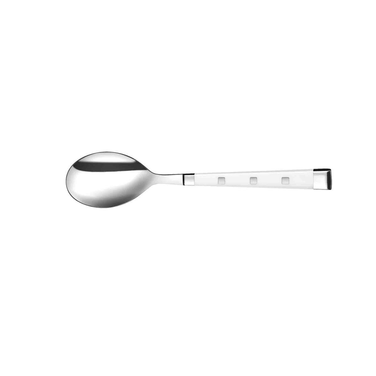 Cuillère à café bistro pleine soie - Acier inoxydable - Manche abs - 13,2 cm - Blanc