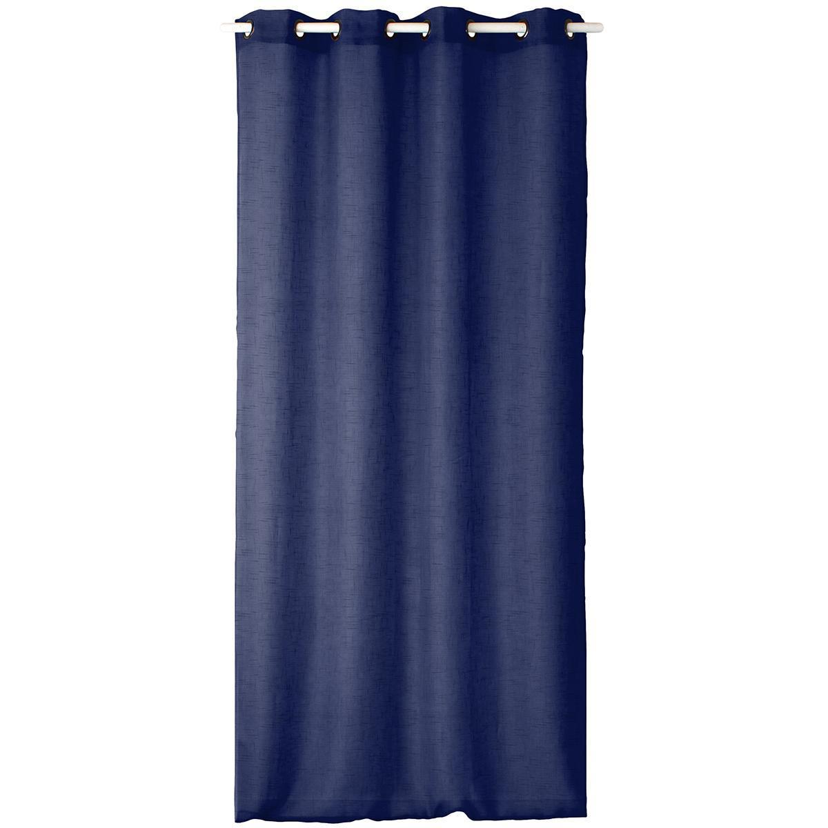 Vitrage - 100 % polyester - 140 x 240 cm - Bleu
