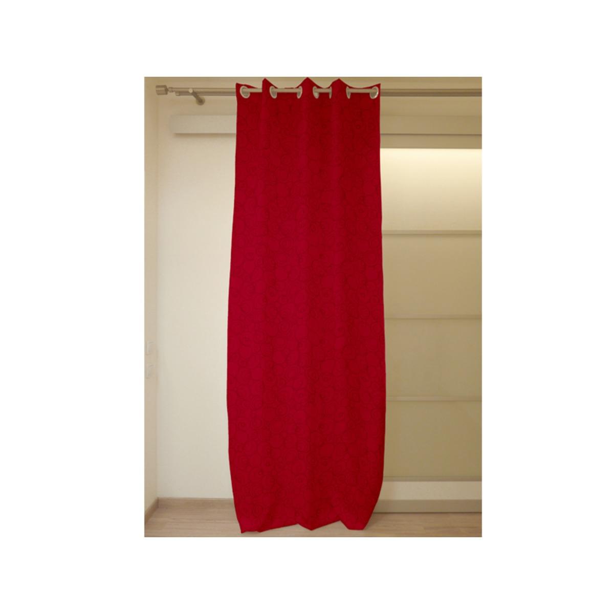 Rideau à œillets collection Espace - 140 x 250 cm - Rouge