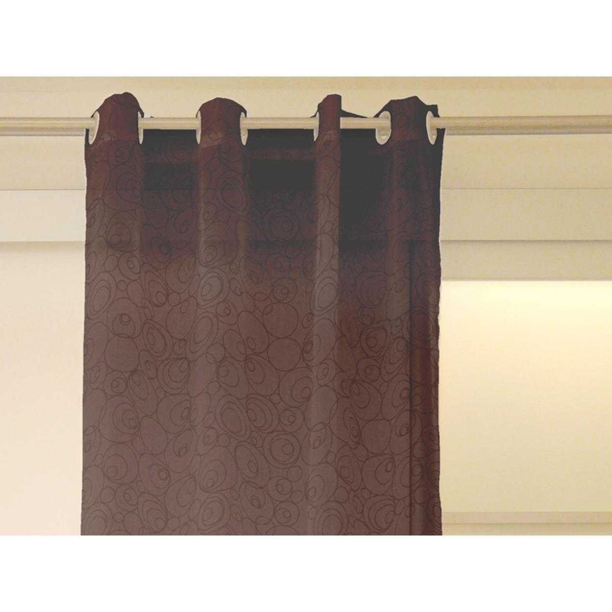 Voilage à œillets collection Espace - 140 x 250 cm - marron chocolat