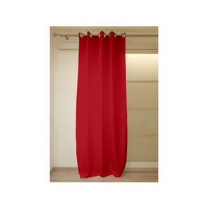 Rideau à œillets cosy 100% polyester - 140 x 250 cm - Rouge