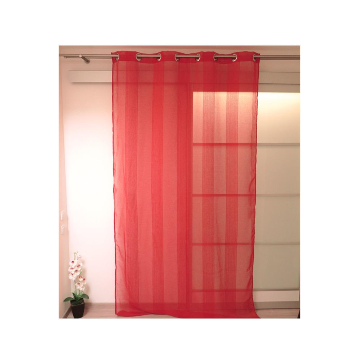 Voilage à œillets collection cosy - 140 x 250 cm - Rouge