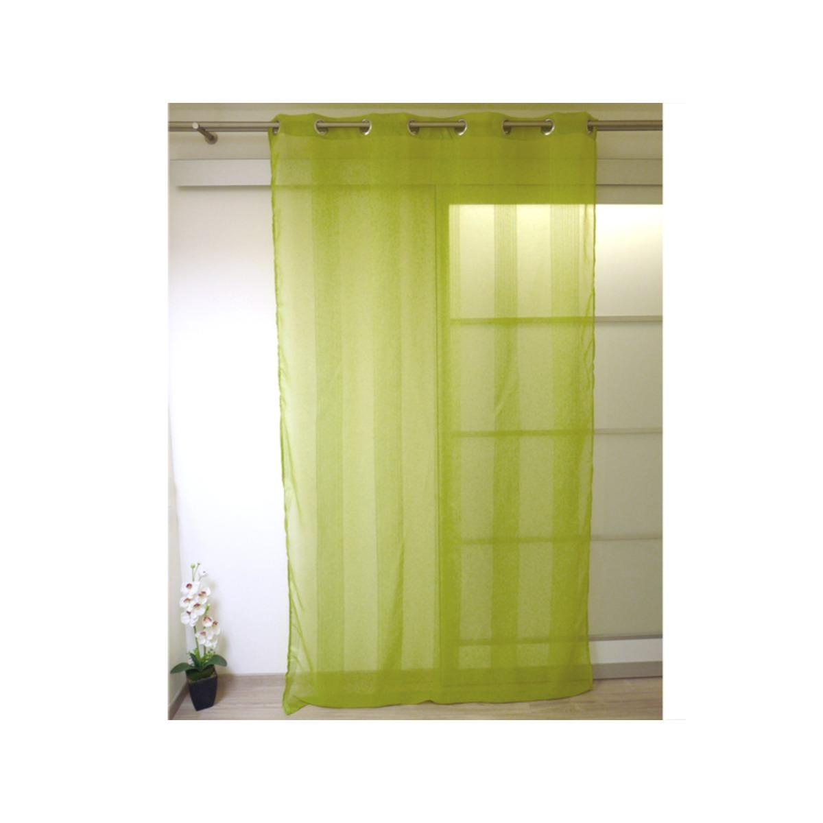 Voilage à œillets collection cosy - 140 x 250 cm - Vert anis