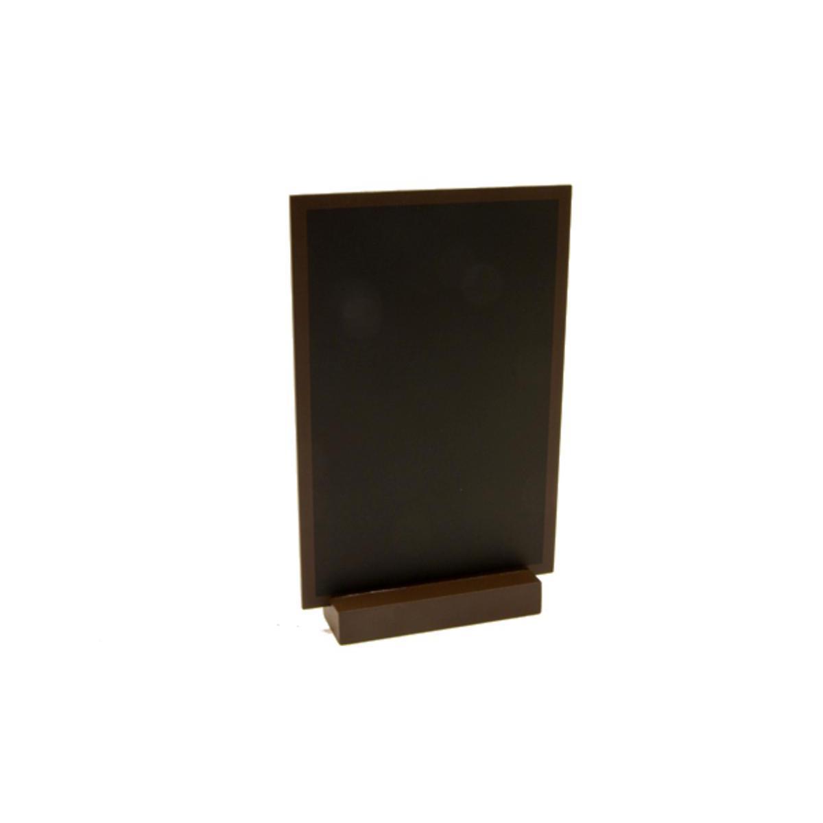 Ardoise menu - Ardoise et bois - 18 x 12 cm - Marron