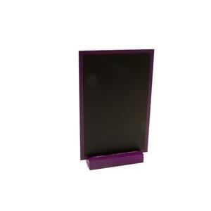 Ardoise menu - Ardoise et bois - 18 x 12 cm - Prune