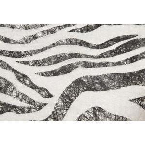 Chemin de table intissé motif zèbre - 29 cm x 5 m - Polyester - Noir et blanc