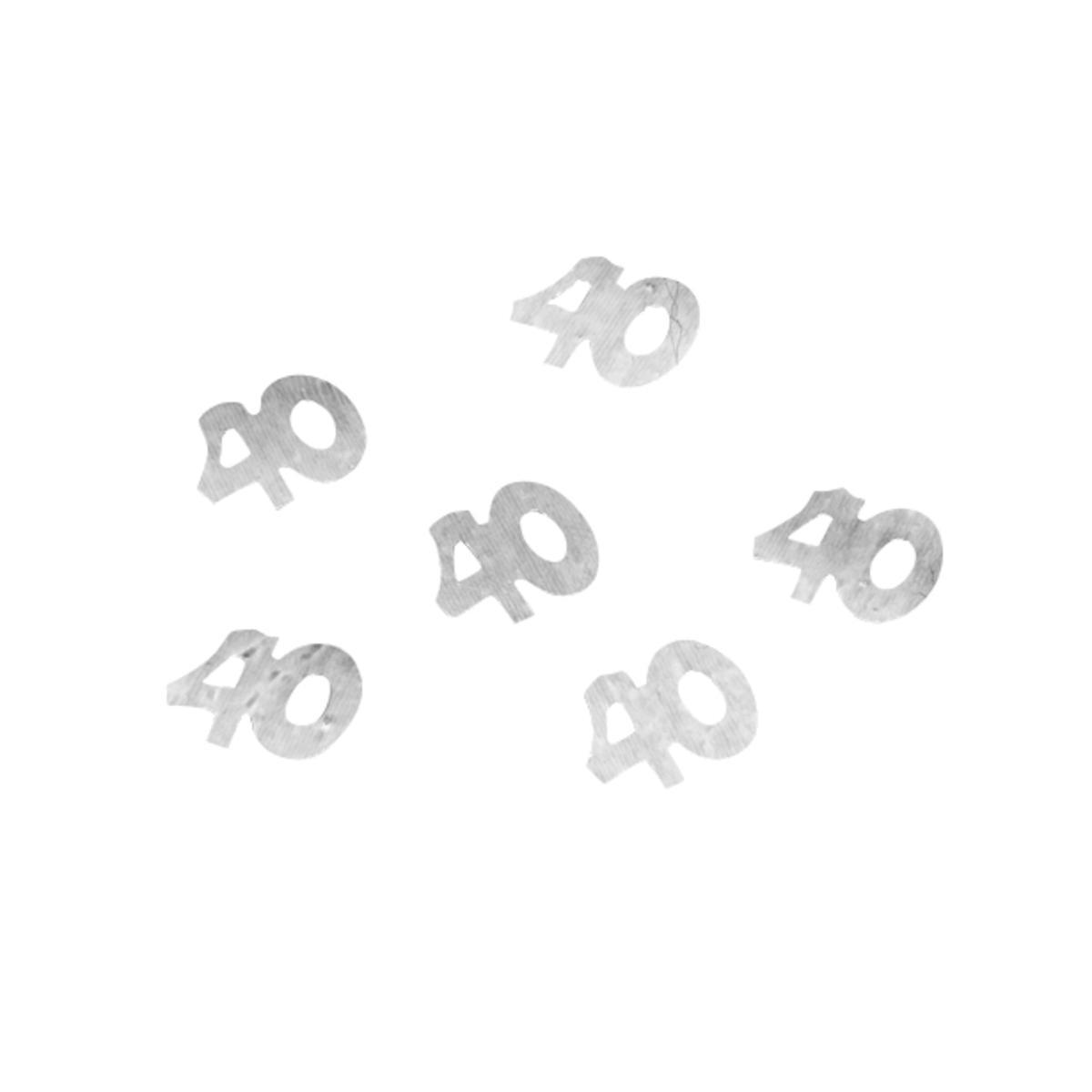 Confettis de table nombre 40 - Plastique - 10g - Argent