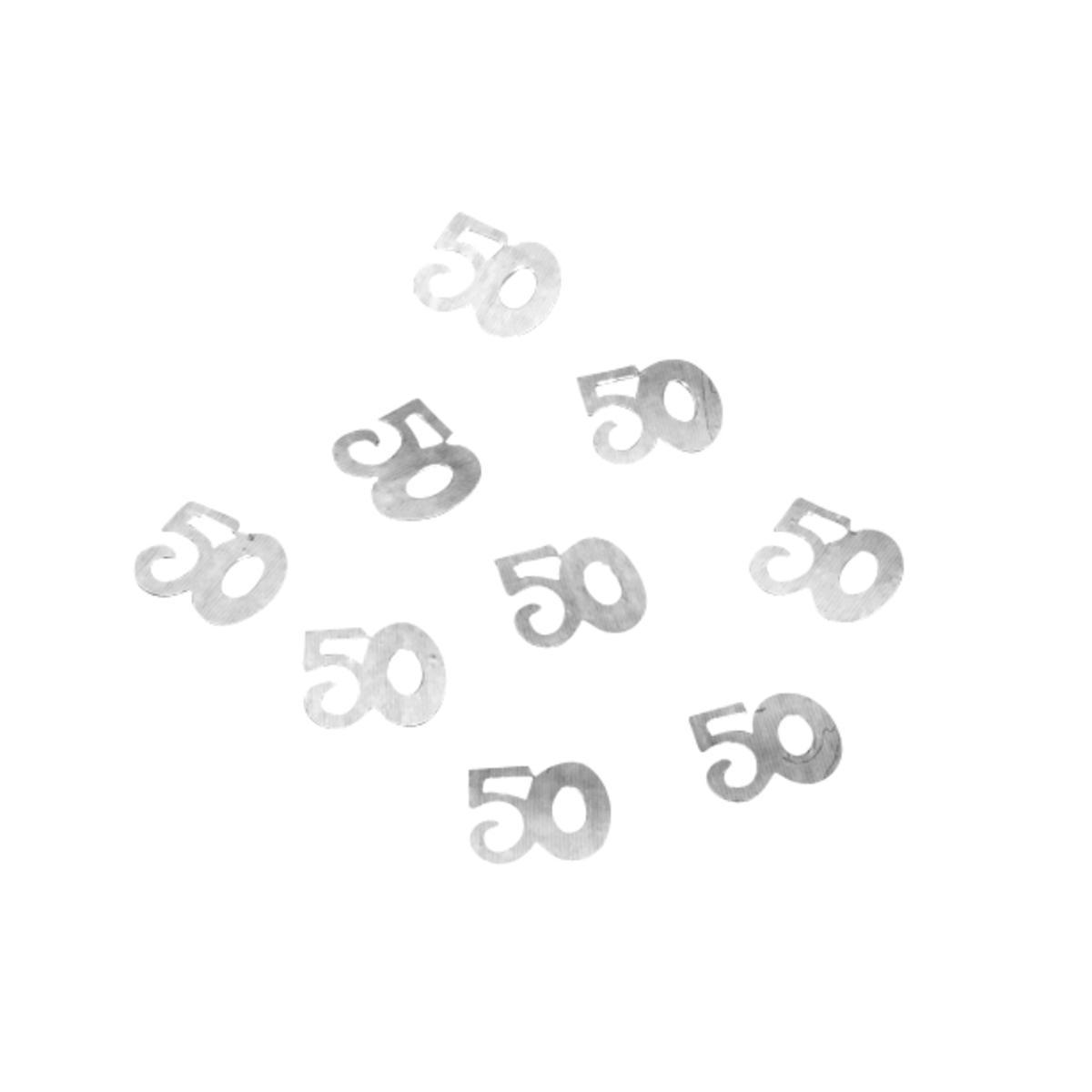 Confettis de table 50 ans - Plastique - 10g - Argent