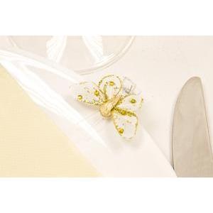 Papillon sur pince + strass x 4 - 3.5 x 4 x 1.5 cm - Or