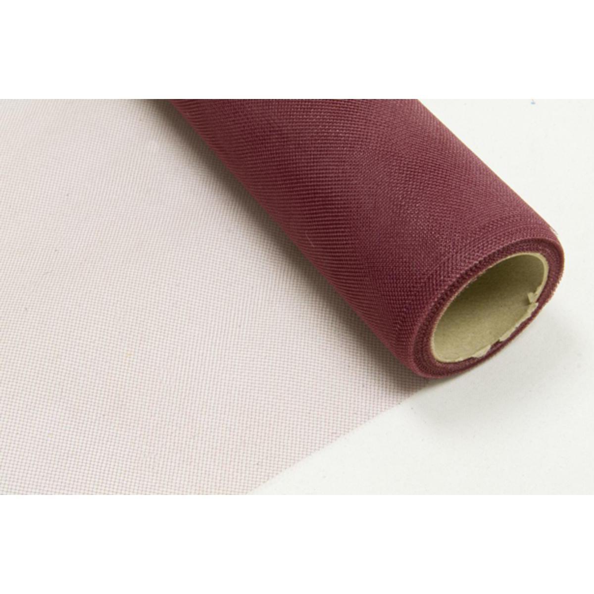 Rouleau de tulle décoration souple - Tulle - 70 cm x 25 m - Bordeaux