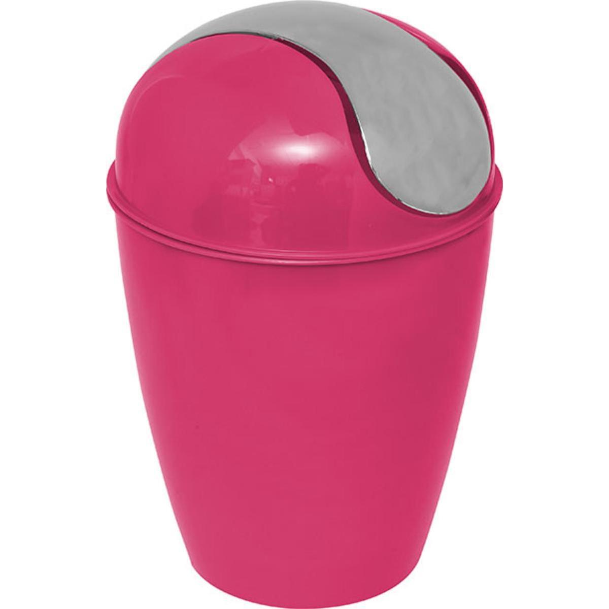 Mini poubelle conique avec couvercle 1,7 L - Rose fuchsia