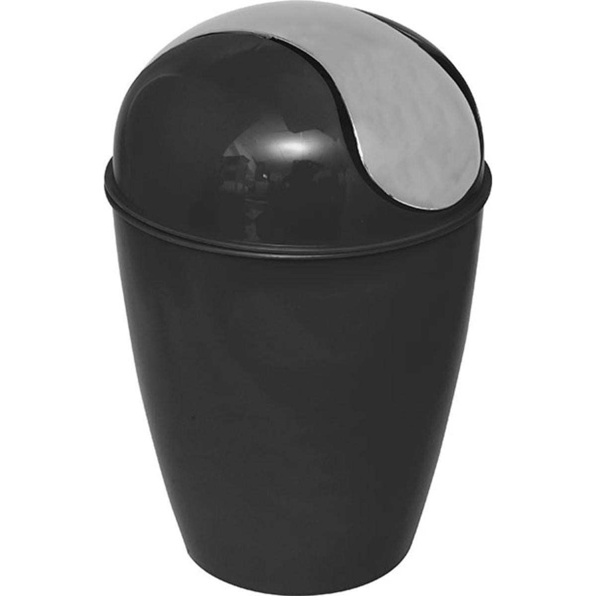 Mini poubelle conique avec couvercle 1,7 L - Noir