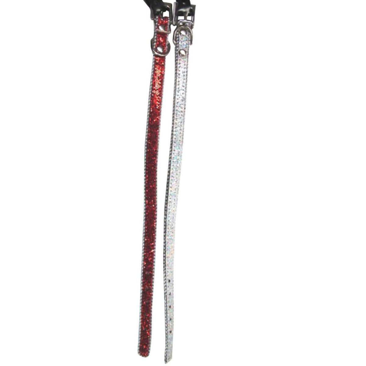 Collier à facettes avec perle - Cuir et plastique - 1,4 x 35 cm - Rouge, gris ou noir
