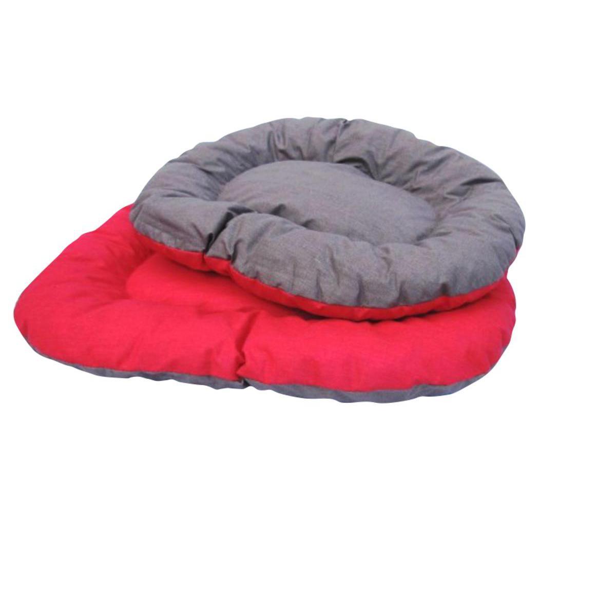 Coussin Paola - Tissu - 67 x 48 x H 6 cm - Noir et rouge