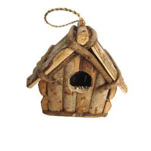 Mini maison en bois - Bois - 14 x 12 x H 9 cm - Marron