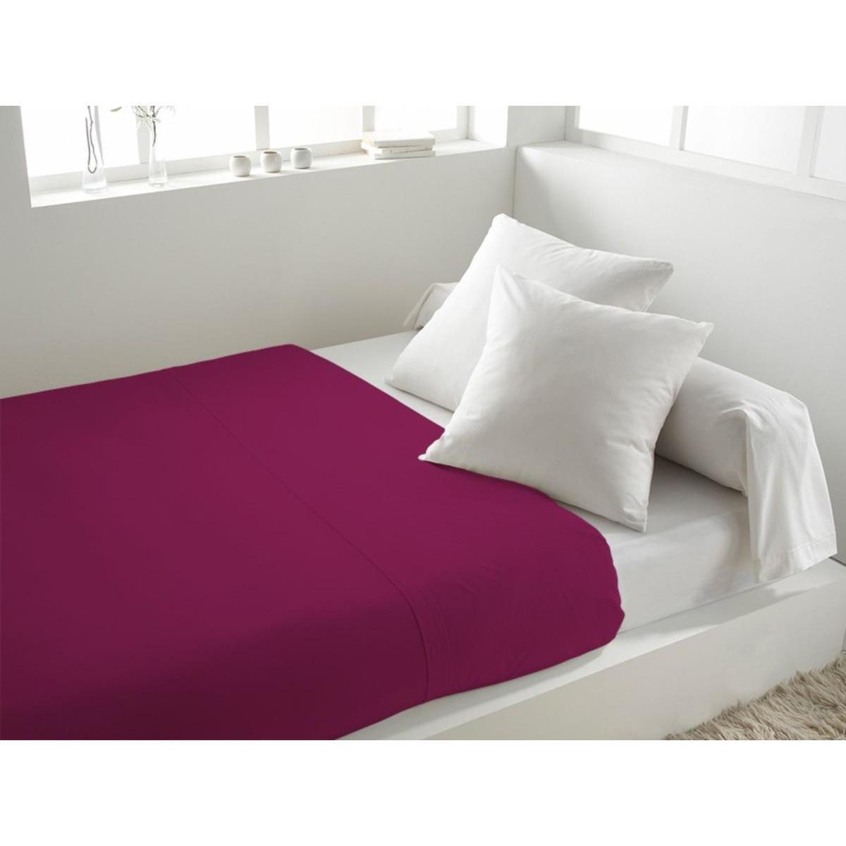 Drap plat - 240 x 290 cm - Violet cassis