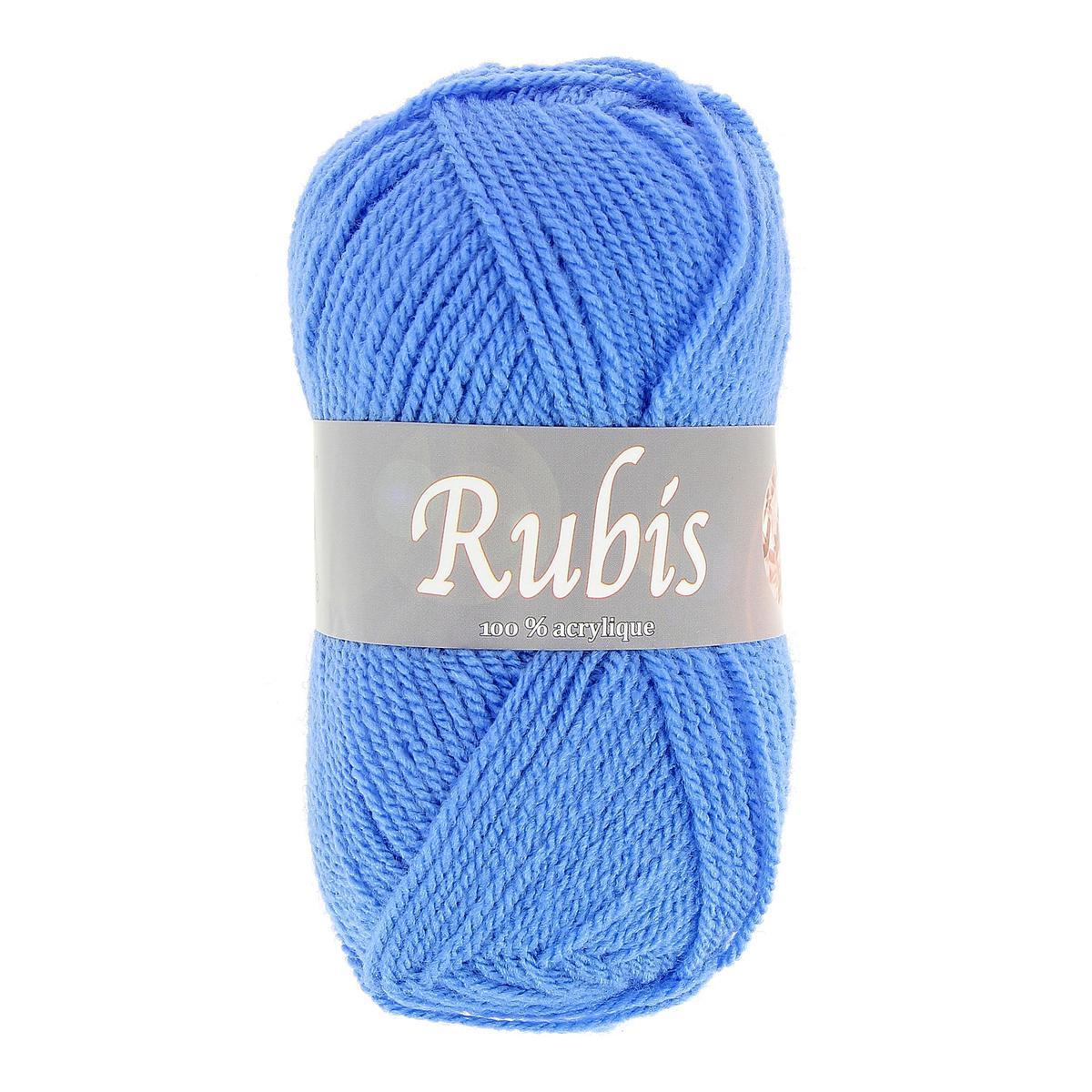 Pelote 50 g fil à tricoter Rubis - Bleu