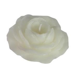 Ensemble de 3 bougies en forme de rose - Diamètre 6,5 x H 4 cm - Blanc