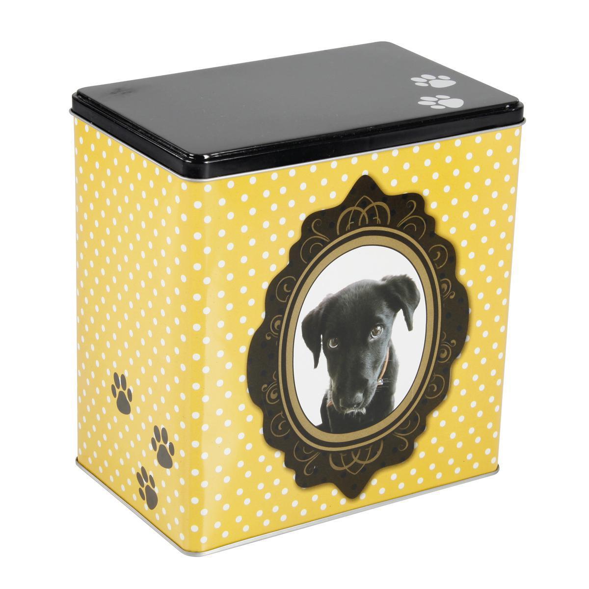 Boîte rectangulaire vintage chien - Acier inoxydable - 20 x 13 x 21 cm - Multicolore