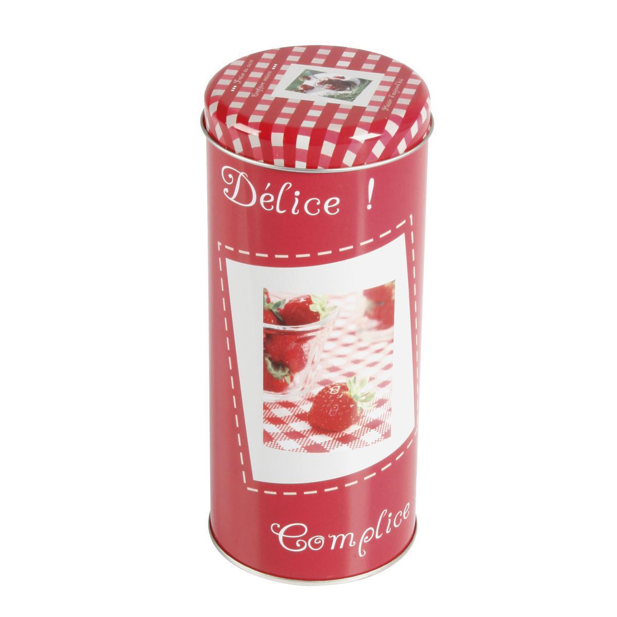Boîte fraise - Acier - 7,5 cm x 18 cm - Rouge