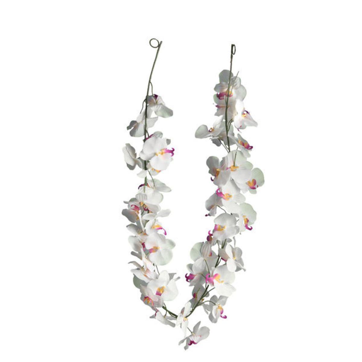 Guirlande d'orchidées - Plastique et polyester - 150 cm - Blanc