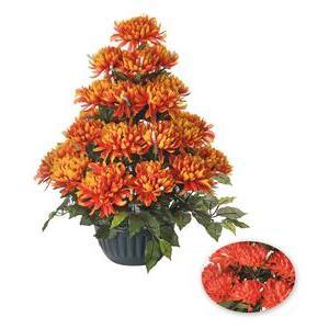 Composition de 31 Chrysanthèmes - H 70 cm - ø 24 cm - feu / orange