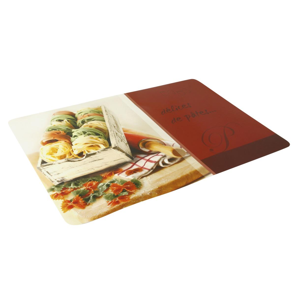 Set de table opaque - 30 x 45 cm - Thème pâtes - Rouge