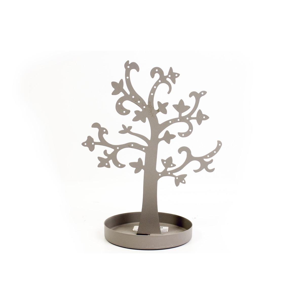 Porte-bijoux beige en forme d'arbre - Hauteur 23,5 cm