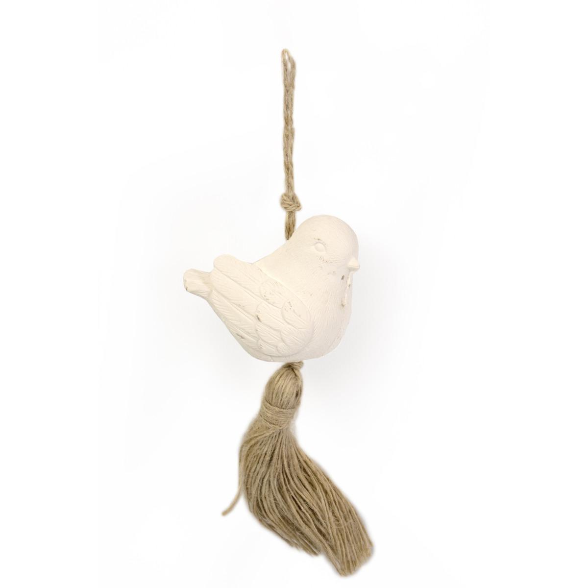 Objet décoratif en argile en forme d'oiseau - Parfum fleur de coton